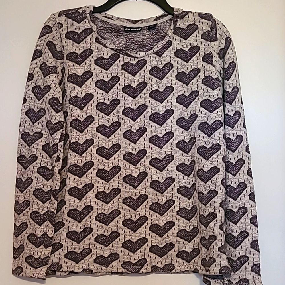 Joe Boxer gray  heart sweater L